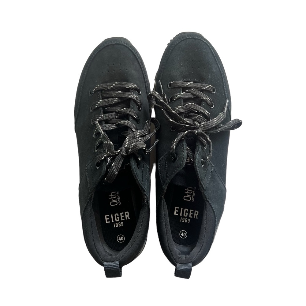 Eiger 1989 Black and Gray Suede Hiking Shoes Size 7 - Picture 2 of 5